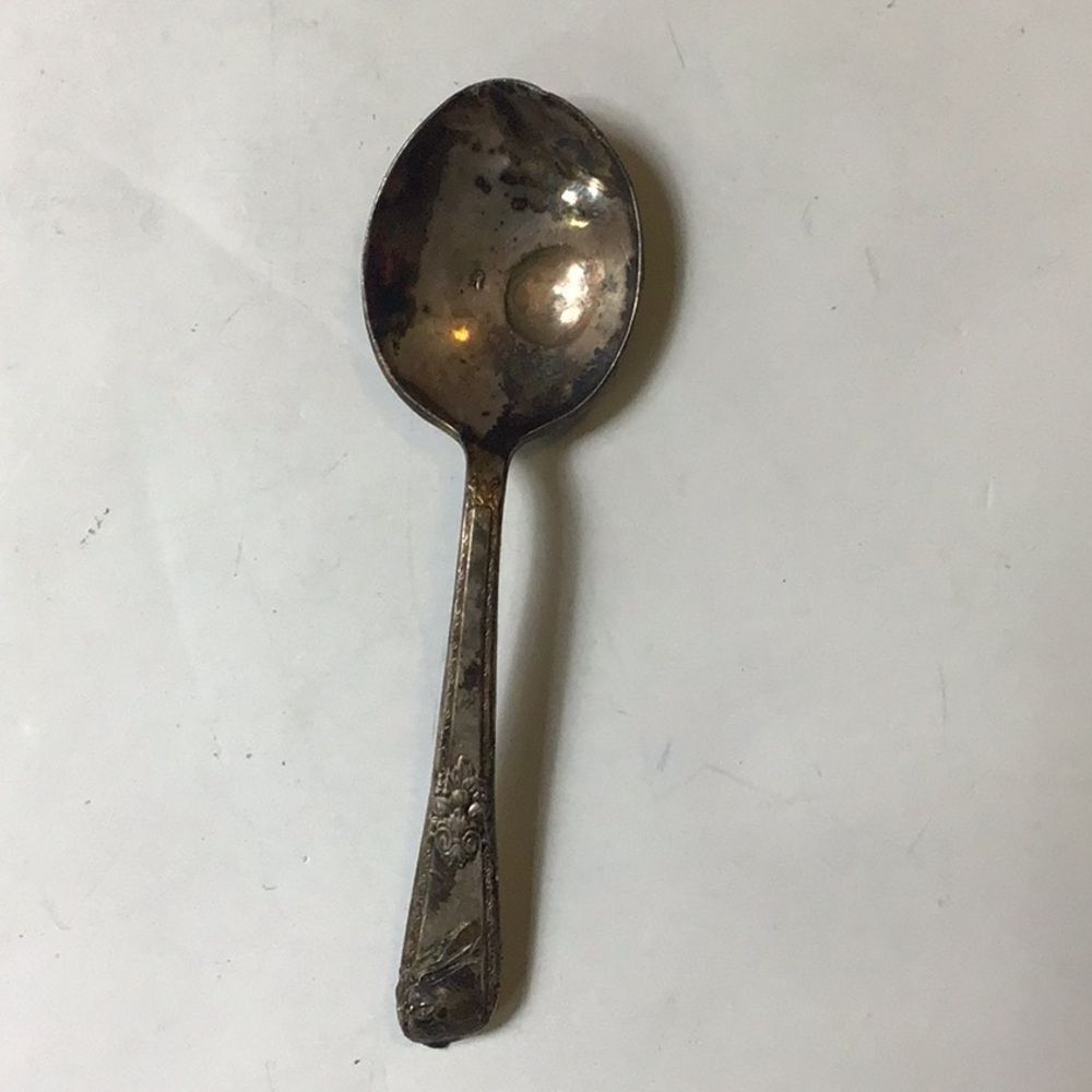Antique Collectable 1847 Rogers 8RO6A I S SILVER PLATE MINI SPOON
